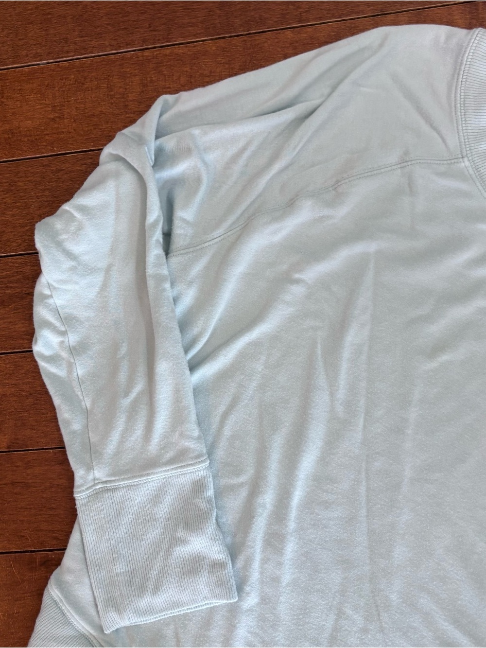 Athleta Light Blue Scoop Hem Crewneck Pullover - Picture 5 of 8